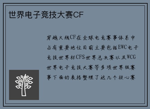 世界电子竞技大赛CF
